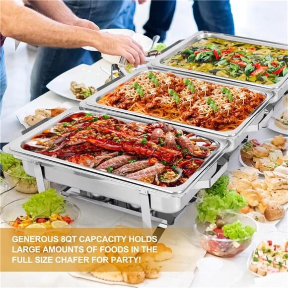 🍽️ 8QT Stainless Steel Chafing Dish – Buffet Warmer for Catering & Events ✨ - Picture 2 of 6